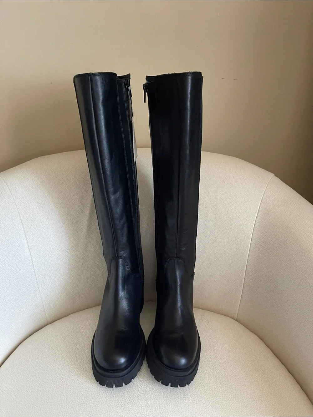 COACH & FOUR Black Genuine Leather Boots